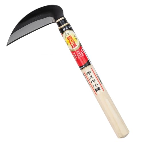 forest Originals Hounen Miyawaki Japanese Weeding Sickle (Kama) – Curved Plain-Edge, Non-Twisted, Rust-Resistant Japanese Steel, Lightweight Wood Handle, Made in Japan