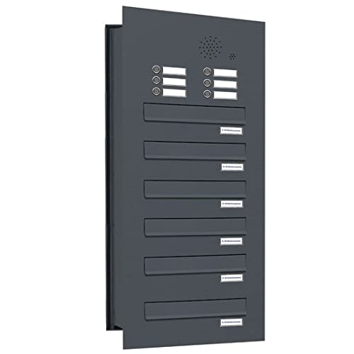 AL Briefkastensysteme 6 er Briefkasten Mauerdurchwurf in Anthrazitgrau RAL...