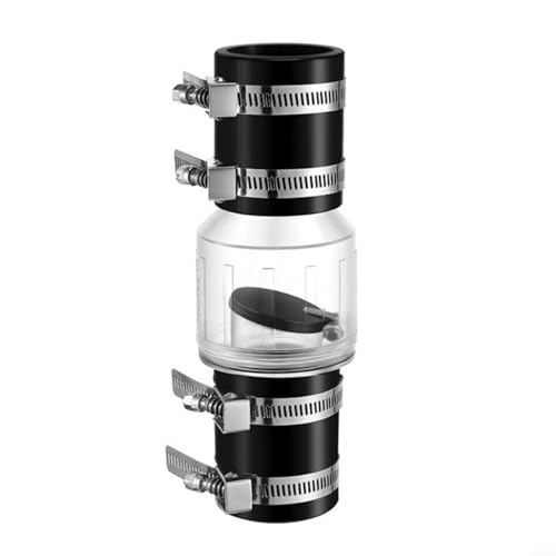 Sandyseptember Clapet anti-retour silencieux à ressort de 5,1 cm, clapet anti-refoulement des eaux usées, composant de plomberie en PVC transparent