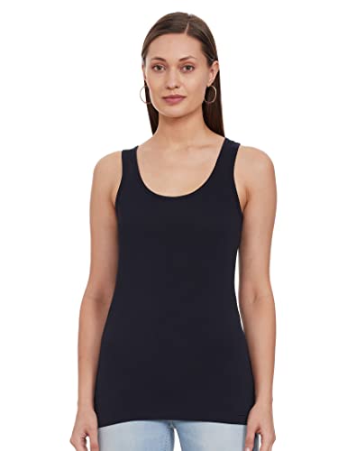 Image of Longies Women's Sleeveless Camisole (LWSLTPO2V001 Tomato & Navy blue12 M)