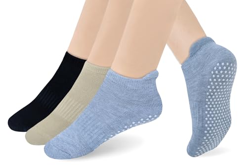 Image of RATIVE Anti Slip Non Skid Barre Yoga Hospital Pilates Socks with Grips for Women Men