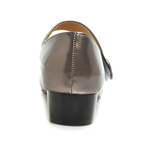 LUXMAX Womens Patent Leather Mary Janes Low Heeled Pumps Uniform Dress Shoes3