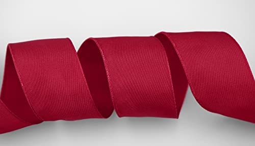 finemark 25 m x 40 mm Wired Edge Ribbon Leo Dark Red Bordeaux (191) Decorative Ribbon with Wired Edges Plain Gift Ribbon Fabric Ribbon Ribbon Wire Made of Renewable Raw Materials Biodegradable - Image 3