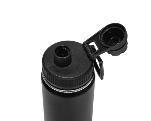 Image of Fruitalite Insulated Water Bottle- 700ml with Screw /Spout Lid, Leak-Proof Stainless Steel Double-Wall Vacuum Thermosteel Travel Thermo Flask | Stays Hot 12 Hours /Cold 24 Hours- Black