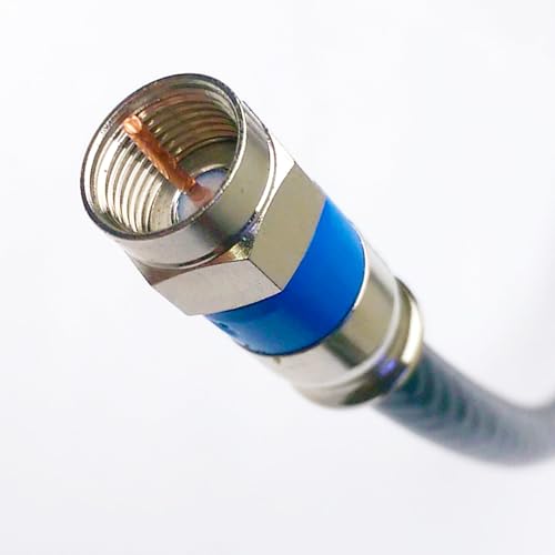 2ft Black Quad Shield Indoor/Outdoor RG-6 Coax Cable 75 Ohm 3Ghz UV Resistance (CATV, Satellite TV, or Broadband Internet) with Compression COAXIAL CONNECTORS