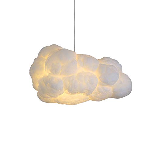 HJCKJSMEOU Lámpara de araña Creativa con Forma de Nube Blanca, de algodón, Ideal para Habitaciones Infantiles, Tiendas de Ropa, hoteles, Salas de Estar, comedores y dormitorios. Color Blanco. 60 cm.