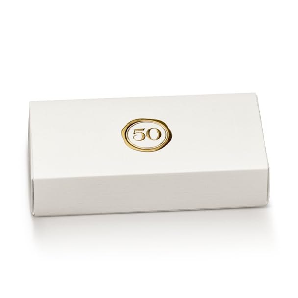 Boîtes à dragées anniversaire de mariage en or pour célébrer 50 ans d'amour partagé