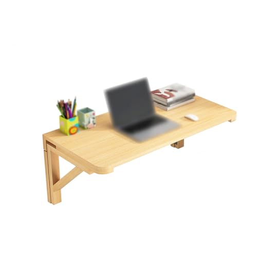 Table murale pliante rabattable bois 80x60cm bureau gain de place suspendu