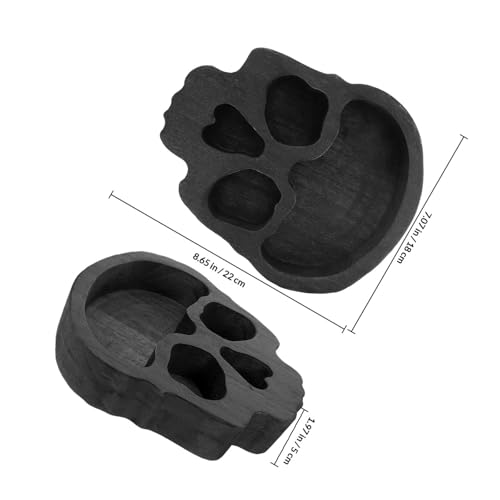 Cuenco de calavera de madera Toyvian para servir dulces sin ensuciar 3