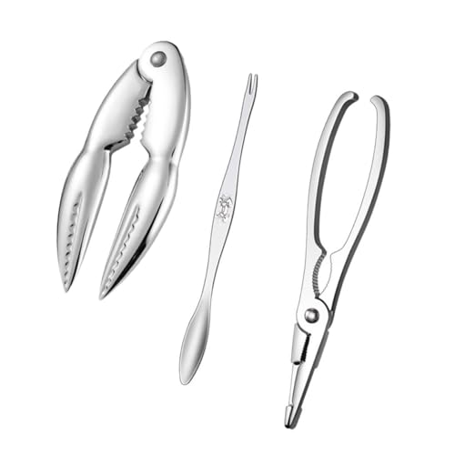 INOOMP 3 Piezas Herramientas para de Acero Inoxidable Pinzas para Patas de Cangrejo Tenazas y Aguja para Extraer Carne Resistentes y Duraderas para Comidas con