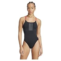 adidas Ripstream 3-Stripes X-Back Swimsuit, Recycled Polyester, Black