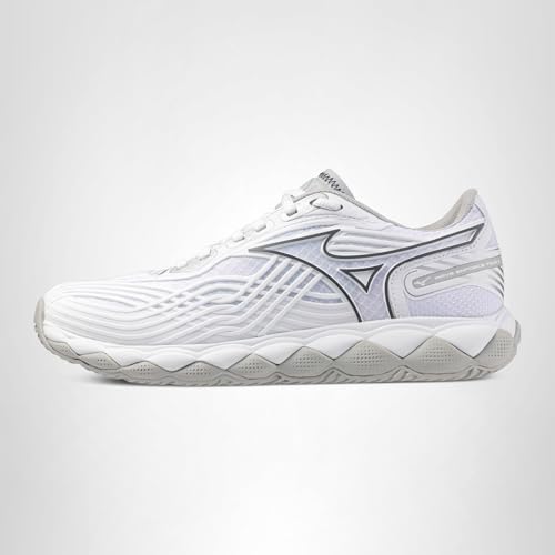 Mizuno Wave Enforce Tour 2 AC Women's Tennis Shoe - All Court Shoe, White-Silver, US Women's 7.5 angle 9