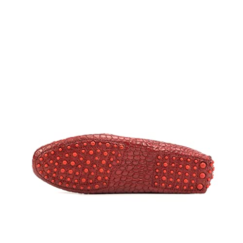 Red Crocodile Printed Leather Driver3