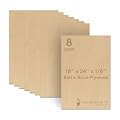 3 mm 1/8 x 18 x 24 Inch Premium Baltic Birch Plywood, Box of 8 B/BB Birch Veneer Sheets, Perfect for Laser CNC Cutting and Wood Burning Projects by Woodpeckers