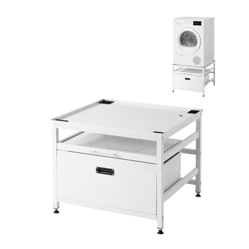 VEVOR Laundry Pedestal, 23 in Height, 29 x 29 in Washer and Dryer Pedestals with Pull-out Tray and Storage Space, 700 lbs Load Capacity, Non-Slip Feet Washing...