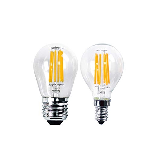 HHF LED Bulbs Lamps, G45 E27 E14 LED Light Bulb 2w 4w 6w Glass Clear 220v Lamp Filament Edison Vintage COB (Emitting Color : G45 4W E27)