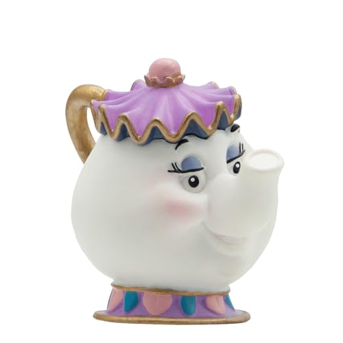 Bullyland 12474-Figura, Walt Disney La Bella e la Bestia-Madame Pottine, Circa 6 cm, Figura Dipinta a Mano, Senza PVC, per Bambini per Il Gioco d'immaginazione, Multicolore, 12474