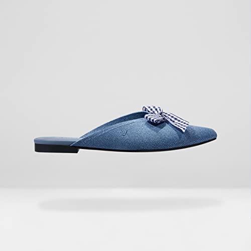 Vivaia Molly Women's Mule Sandals Stirrup-Style Comfortable Slip On Slippers Casual Pointed Toe Flats With Bold Dynamic Bow Design Sandal Shoes Perfect For Travel, Date Nights, Shopping #TOP2