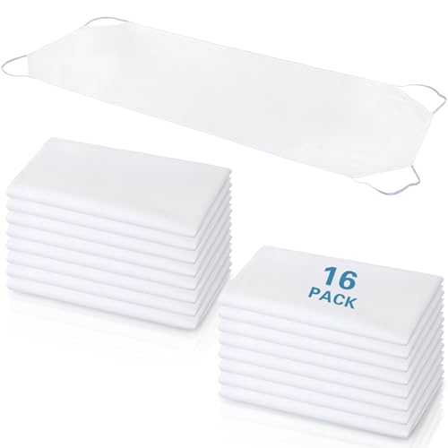 Newwiee 16 Pcs Standard Size Daycare Cot Sheet Bulk 20' x 48' White Breathable Microfiber Nap time Sheet Cot Bed Fitted Sheet Cover for Preschool Kid Child Children Toddler Boy Girl Back to School