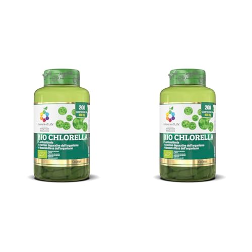 Colours Of Life Colours of Life Bio Chlorella - Integratore di Chlorella da Agricoltura Biologica 200 compresse - 100 g (Confezione da 2)