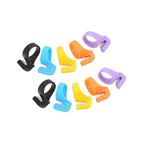 Saluaqui - Saluaqui Coupe Annulaire de Dépliage Automatique pour le Doigt avec Conception de Couteau divisé, Outil de Couture de Matériaux Plastiques pour l'artisanat - 10 Pcs, Couleurs Assorties