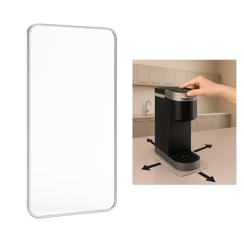 Image of Transparent Acrylic Coffee Maker Slider Tray - Slider Tray for Countertop, Compatible with Keurig Single Serve K-Cup Pods Coffee Maker K-Mini & K-Express, Perfect Fit for Single-Serve Machines