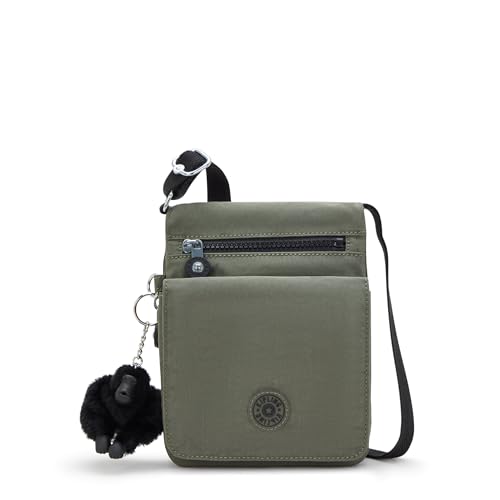Kipling Minibolsa Eldorado para mujer, ligera, bolsa de viaje de nailon, Verde (Green Moss), 0.75''L x 7.75''H x 6''D