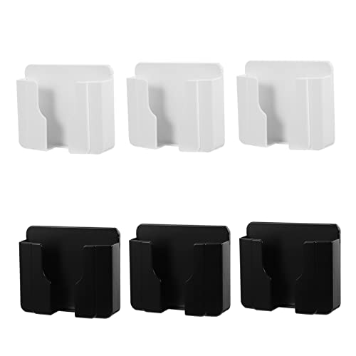 STOBOK 6pcs Wall Mounted Phone Holder with Data Cable Opening Adhesive Plastic Smartphone Bracket for Cell Phones