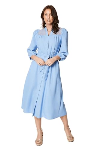 Principles - Vestido Midi Canesú de Encaje para Mujer (42 EU) (Azul Polvo)