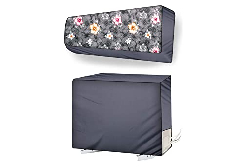 Image of Split AC Cover for 1.5 Ton Indoor & Outdoor Unit | Waterproof & Dustproof Protection | UV Resistant | Durable PVC Material | Weatherproof Outdoor Cover | Easy Installation