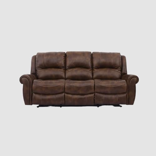 Image of Torque - Romio 3 Seater Leatherette Manual Recliner | Recliner Sofa /Chair for Living Room, Bedroom, Office | 1 Year Warranty - Brown