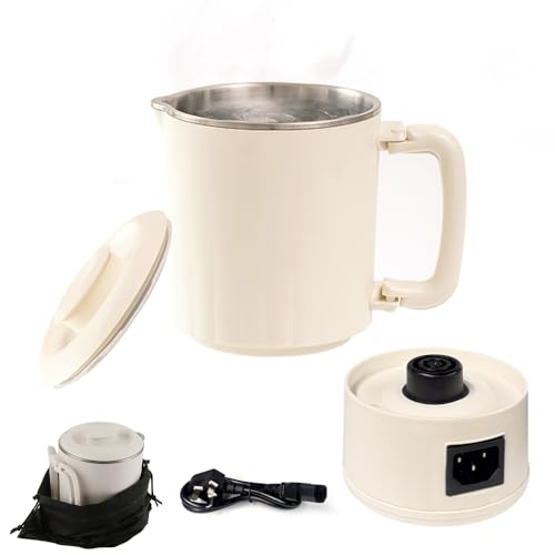 Hervidor eléctrico plegable portátil 800 mL beige miniatura 1