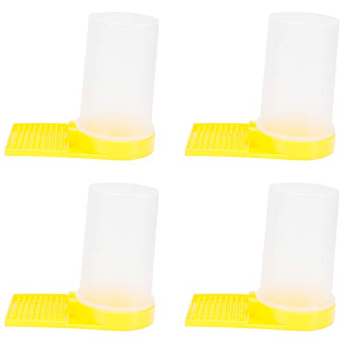 Alimentador de abejas de plástico transparente con base amarilla, 4 piezas 7