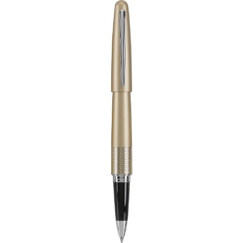 PILOT Metropolitan Collection Gel Roller Pen, Gold Barrel, Zig-Zag Design, Fine Point, Black Ink (91203)