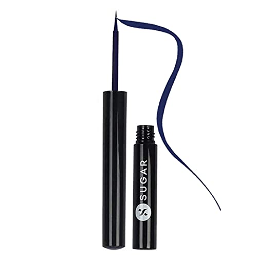 SUGAR Cosmetics Eye Told You So! Smudgeproof Eyeliner - 02 Blue Valentine (Midnight Blue) Intensely Pigmented Liquid, Sweat Proof, Moisture Resistant, Long Lasting, Matte Finish