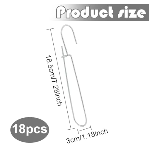 Image of PLIGREAT 18 Pcs Sewing Pattern Hanging Hooks Metal Hangers for Tailors Garment Factory Clothing Industry Organizing Sewing Patterns Design Drawing Paper Storage Small Size Tailor Pattern Hooks