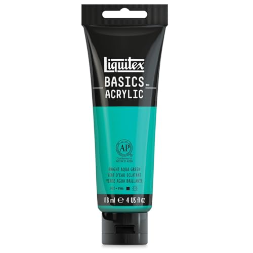 Liquitex BASICS Acrylic Paint, 118ml (4-oz) Tube, Bright Aqua Green