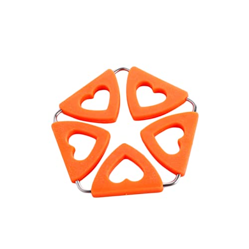FUNOMOCYA 2Pcs Heart Shaped Silicone Insulation Pads Non Slip Flexible Coasters for Hot Dishes Multi Purpose Creative Kitchen Table Mats Orange