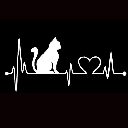 Heaviesk Auto Aufkleber Haustier Katze Herzschlag Lifeline PET Aufkleber Einzigartige Karosserie Aufkleber Auto Styling LKW Zubehör