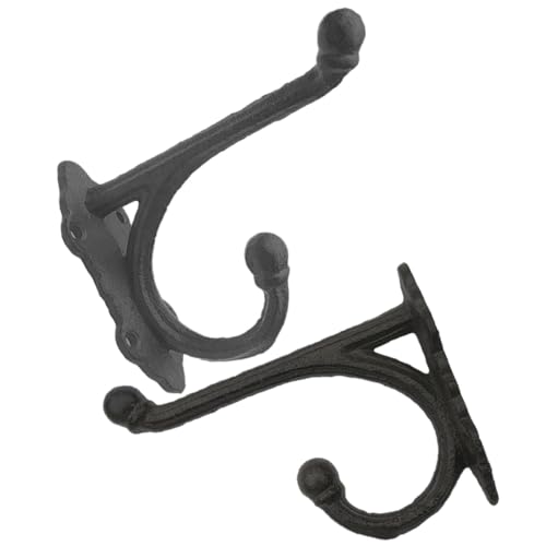HAKIDZEL 2piezas Gancho de Pared Vintage de Hierro Fundido de Gancho Metálico Rústico para Colgar Sombreros Toallas y Abrigos para Baño Cocina y Decoración de Hogar Estilo Granja