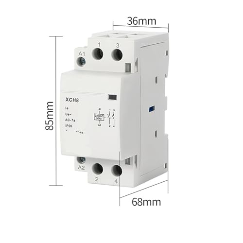 Interrupteur de commande modulaire 230V haute capacité 63A avec contacts 2NO - 2