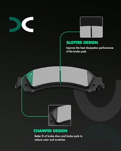 Image of SCITOO D1092 D834 8PCS Front Semi-Metal Rear Ceramic Brake Pad Sets | Fit For GMC For Sierra 1500 2005-2007