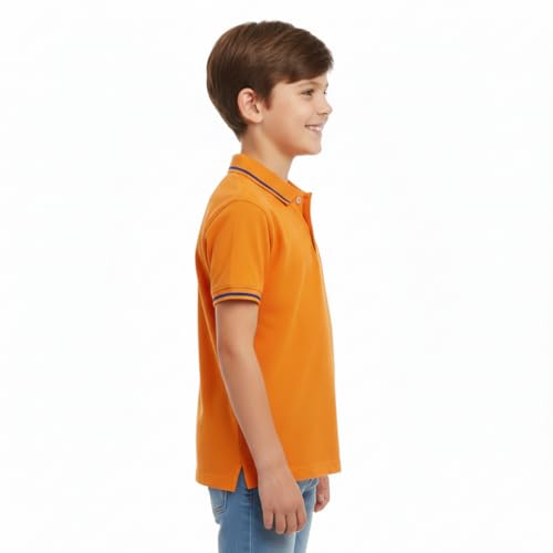 Image of Cloth Theory Boy's Regular Fit Solid Polo T-Shirt for Boys