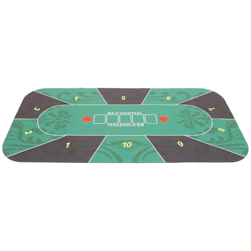 POPETPOP Tapete de Goma para Mesa de Póquer 10 Personas Mantel Multiusos Antideslizante Diseño Impreso Cojín para Juego de Fichas Cubierta Portátil para Juegos Familiares y Torneos