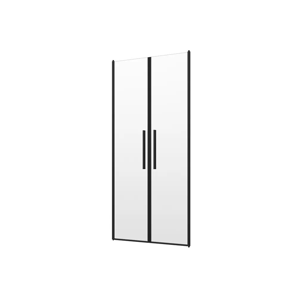 Puerta de ducha Elba de 90 cm con perfil negro y cristal templado