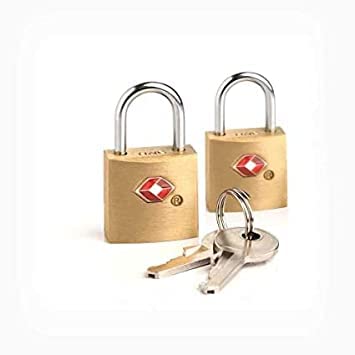 Wagela TSA Padloks Key Safety Lock Luggage Bag Travelling Locks Combination || Padlock Lock for Home/Shop/Office/Store/Farmhouse || Luggage Lock || Gold (Pack of 2)