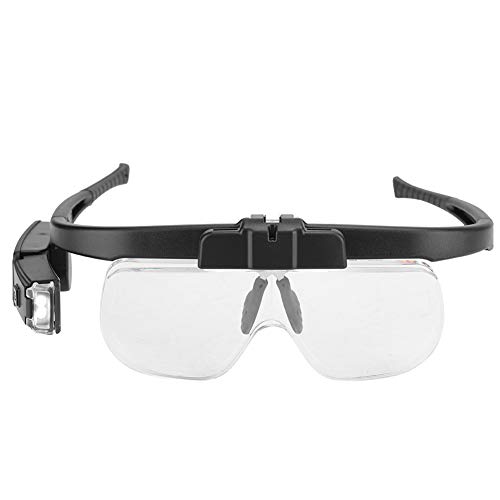 Headband Magnifiers - Head-Mounted Magnifying Glass 4.5x Wearable Magnifier Adjustable LED Magnifying Glasses Spectacles Hands Free Magnifier for Book Newspaper Reading