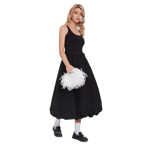 Image of Miuco Real Natural Ostrich Feather Beaded Handbags For Women Handmade | Evening Bags Clutch Purse