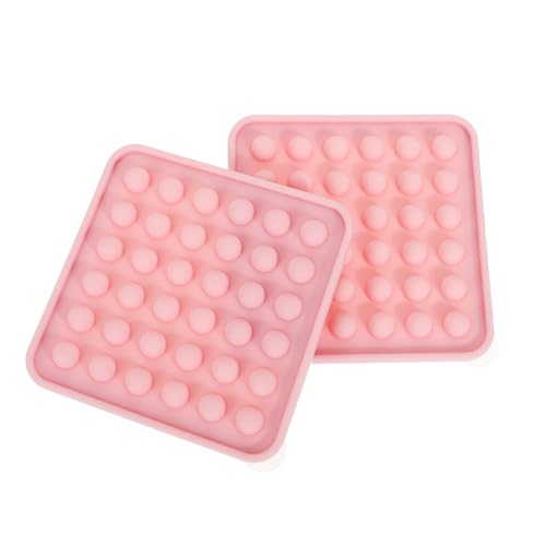 OUNONA 2 piezas Bandejas de Hielo Mini con Tapa Molde Silicona para Bolas Hielo Caseras Fáciles de Limpiar