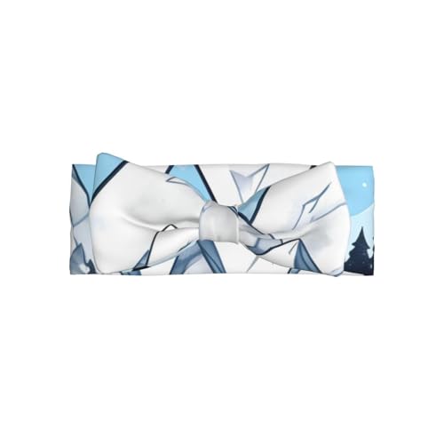 Snow-Capped Mountains Baby Bow Headband, Soft Baby Bow Hair Accessory For Newborn Babies, &*Toddlers, Kids.